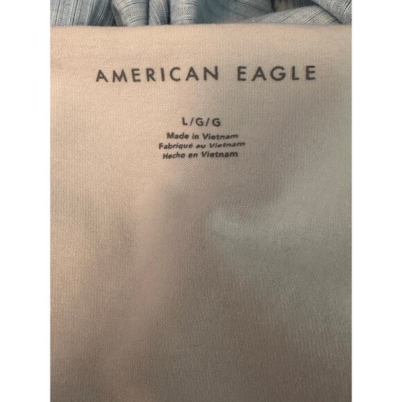 American Eagle Striped Crop Top L | Retro 90s Style Cotton Cami Tank - Picture 3 of 6